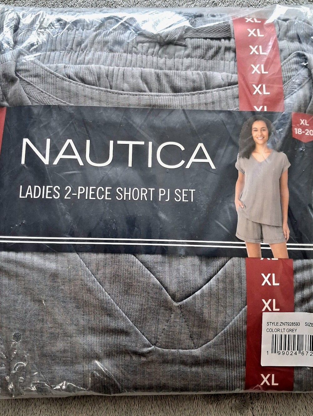 Nautica - Women’s XL 18/20 2-Piece Short Pajama Set Light Gray NWT